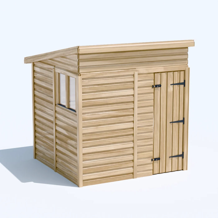 6.5x6.5ft Wooden Garden Shed | Windowed | Pent Roof