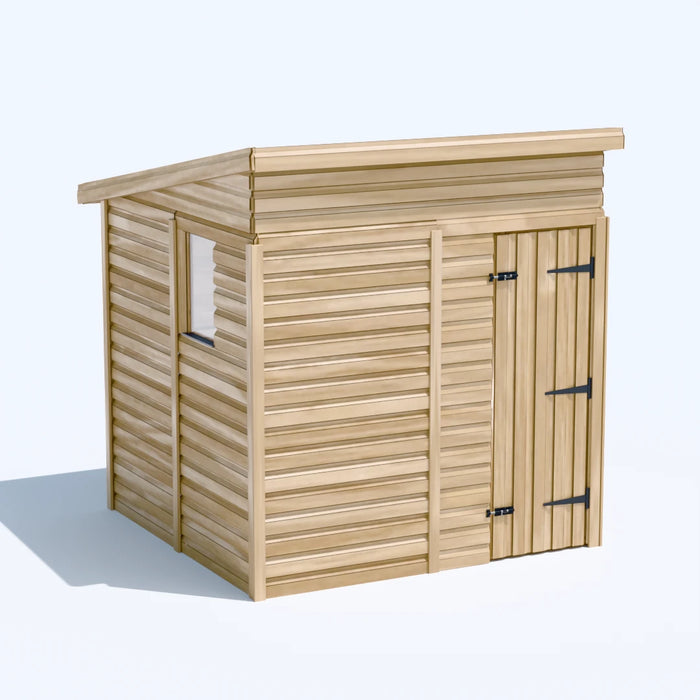 6.5x6.5ft Wooden Garden Shed | Windowed | Pent Roof