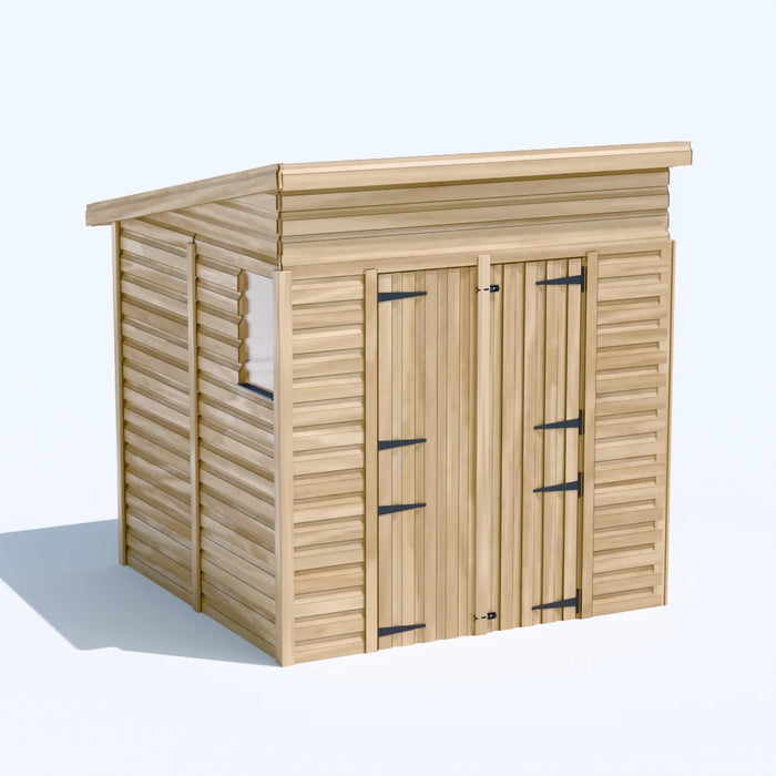 6.5x6.5ft Wooden Garden Shed | Windowed | Pent Roof