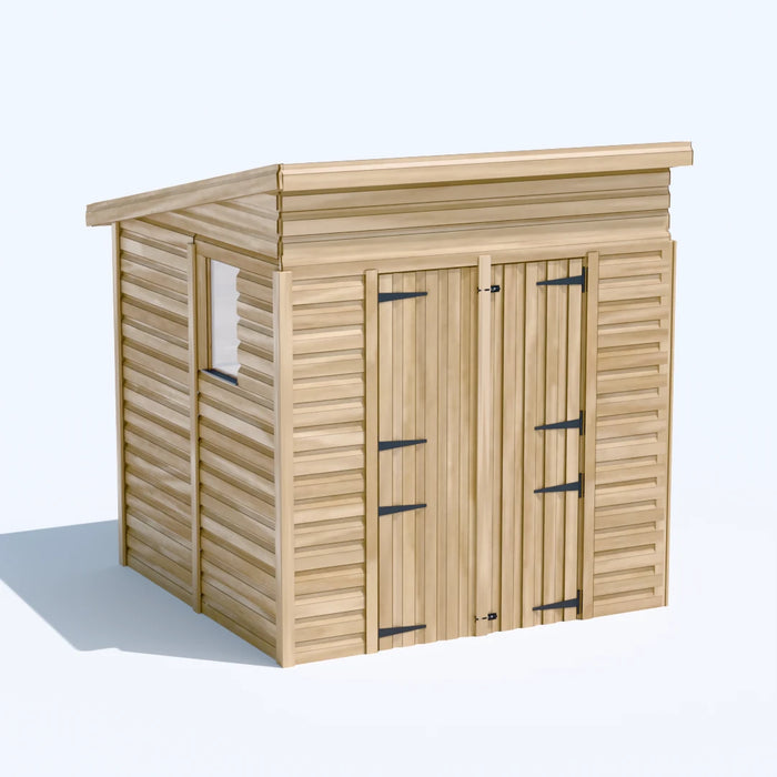 6.5x6.5ft Wooden Garden Shed | Windowed | Pent Roof