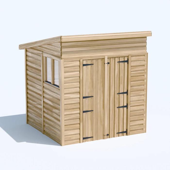 6.5x6.5ft Wooden Garden Shed | Windowed | Pent Roof