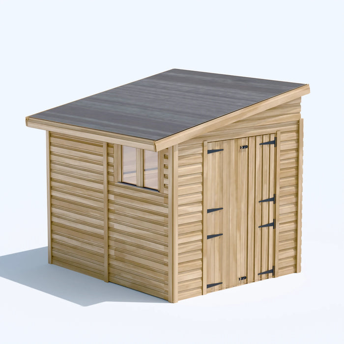 6.5x8ft Wooden Garden Shed | Windowed | Pent Roof