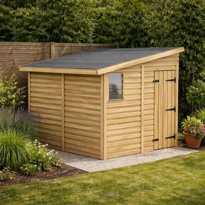 6.5x8ft Wooden Garden Shed | Windowed | Pent Roof