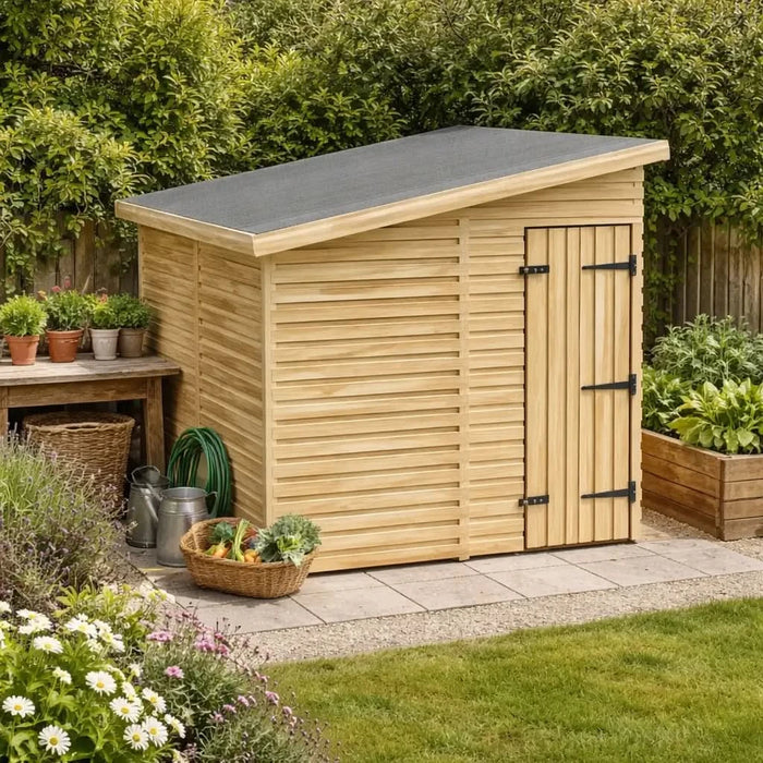 6.5x8ft Wooden Garden Shed | Windowless | Pent Roof