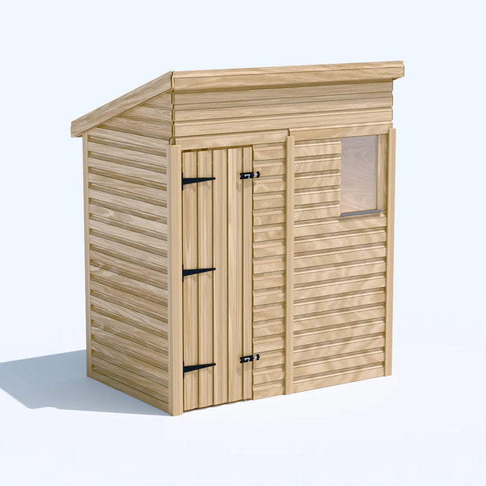 6x4ft Wooden Garden Shed | Windowed | Pent Roof