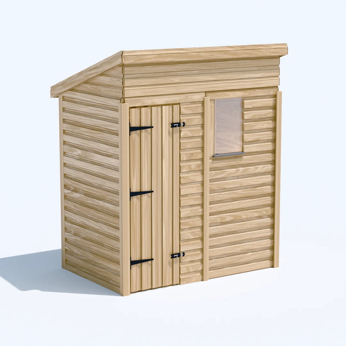 6x4ft Wooden Garden Shed | Windowed | Pent Roof
