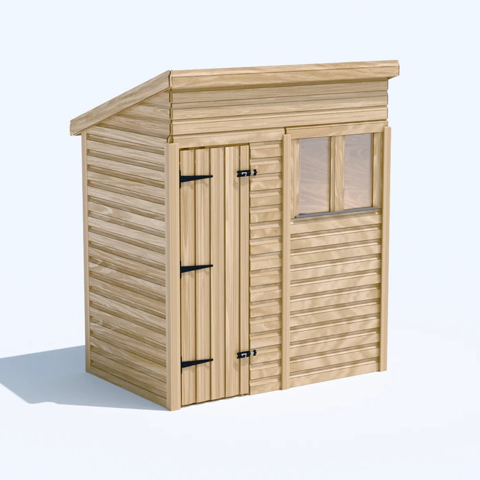 6x4ft Wooden Garden Shed | Windowed | Pent Roof