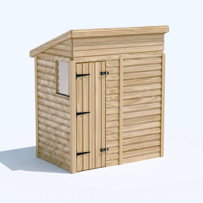 6x4ft Wooden Garden Shed | Windowed | Pent Roof