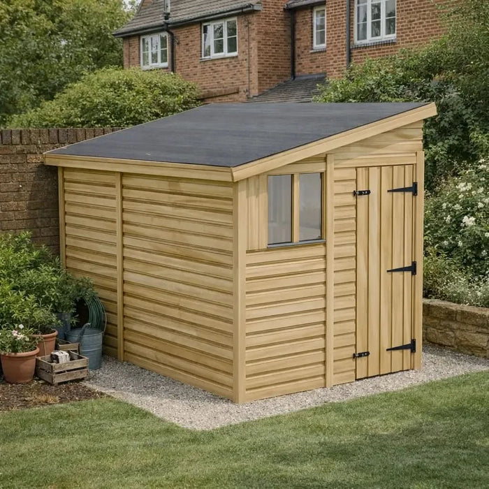 6x8ft Wooden Garden Shed | Windowed | Pent Roof