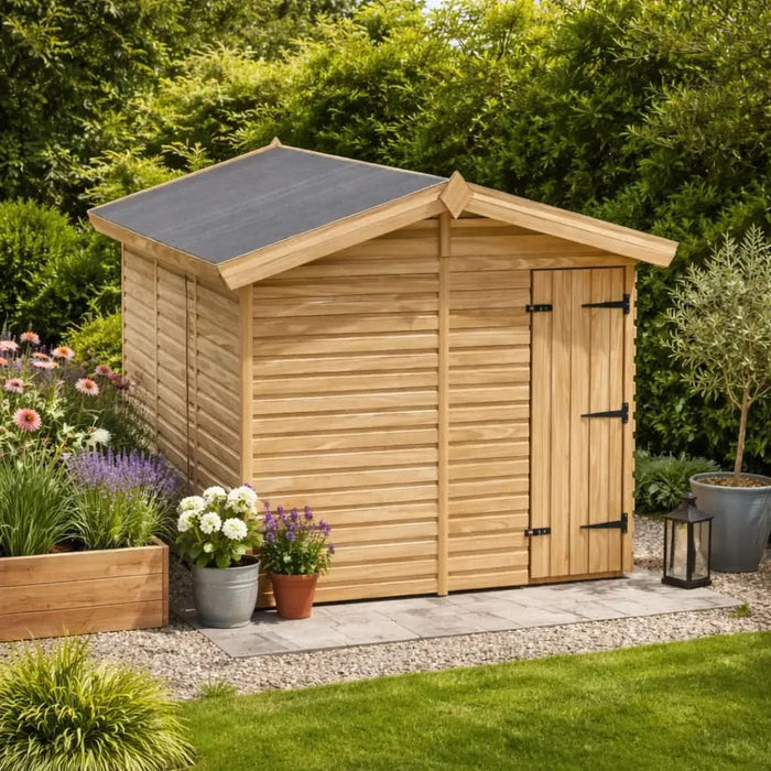 8x8ft Wooden Garden Shed | Windowless | Apex Roof