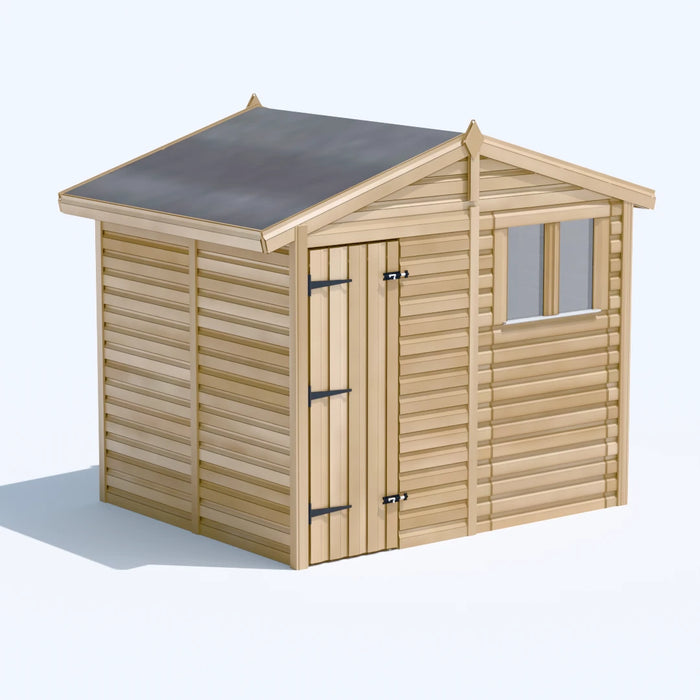 8x6.5ft Wooden Garden Shed | Windowed | Apex Roof