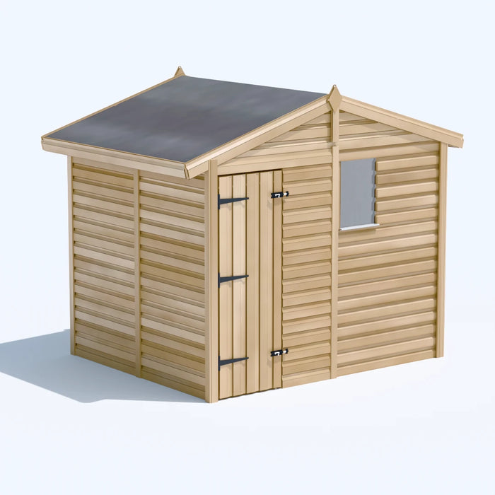 8x6.5ft Wooden Garden Shed | Windowed | Apex Roof