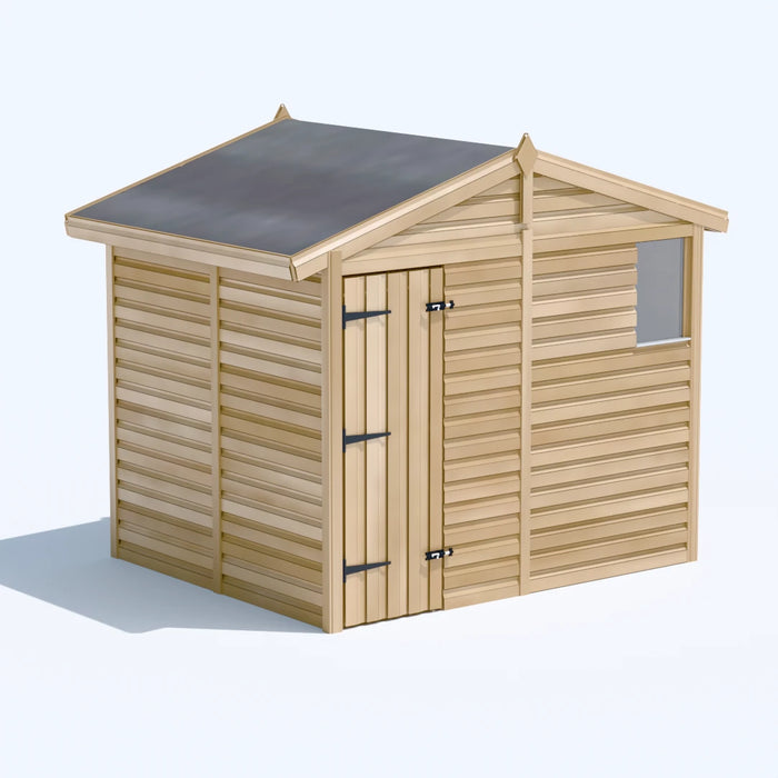8x6.5ft Wooden Garden Shed | Windowed | Apex Roof
