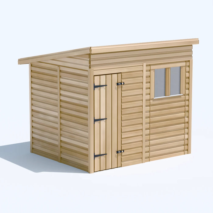 8x6.5ft Wooden Garden Shed | Windowed | Pent Roof