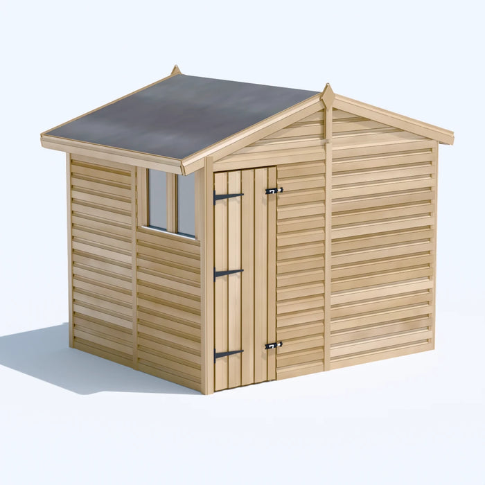 8x6.5ft Wooden Garden Shed | Windowed | Apex Roof