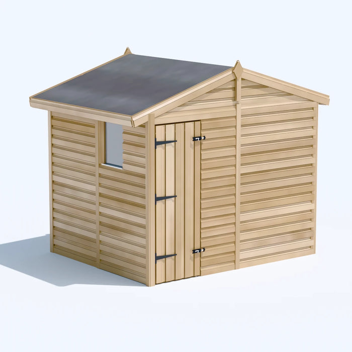 8x6.5ft Wooden Garden Shed | Windowed | Apex Roof