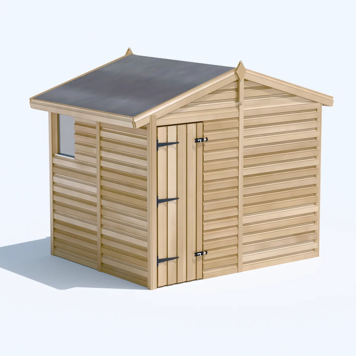 8x6.5ft Wooden Garden Shed | Windowed | Apex Roof