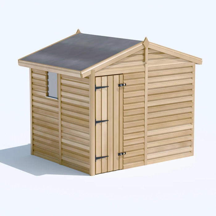 8x6.5ft Wooden Garden Shed | Windowed | Apex Roof