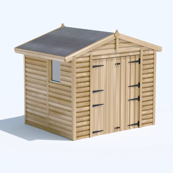 8x6.5ft Wooden Garden Shed | Windowed | Apex Roof