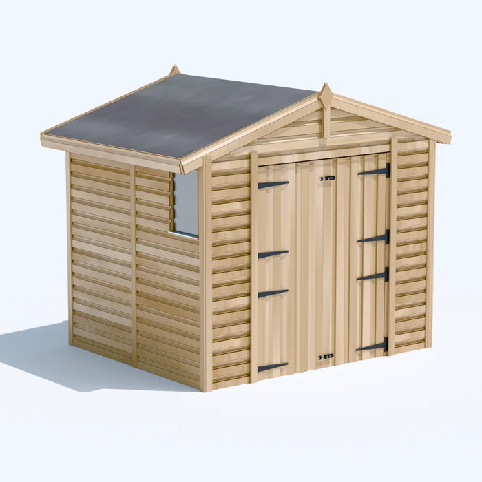 8x6.5ft Wooden Garden Shed | Windowed | Apex Roof