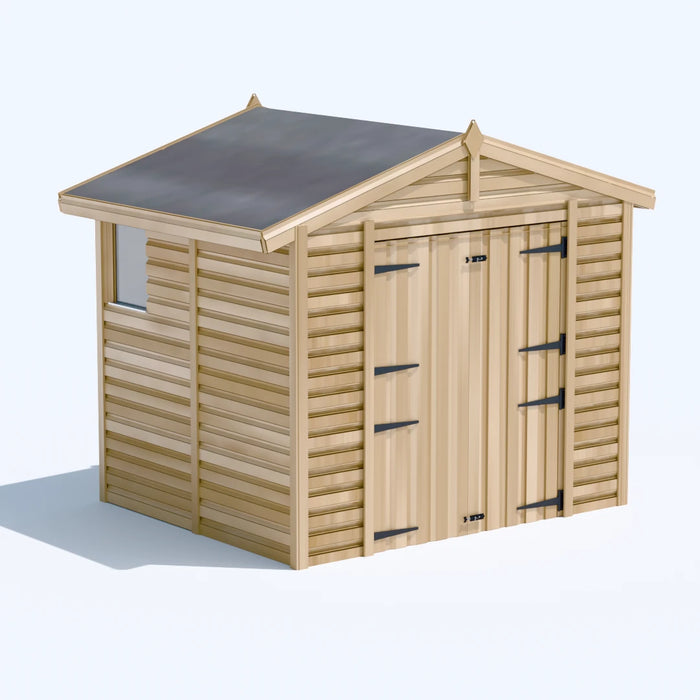 8x6.5ft Wooden Garden Shed | Windowed | Apex Roof