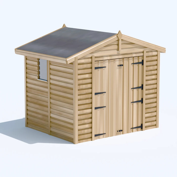 8x6.5ft Wooden Garden Shed | Windowed | Apex Roof
