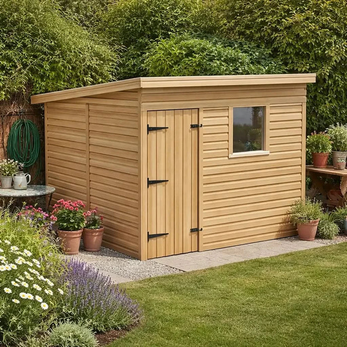 8x6.5ft Wooden Garden Shed | Windowed | Pent Roof