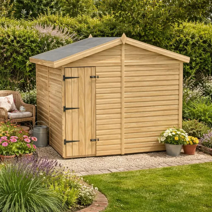 8x6.5ft Wooden Garden Shed | Windowless | Apex Roof