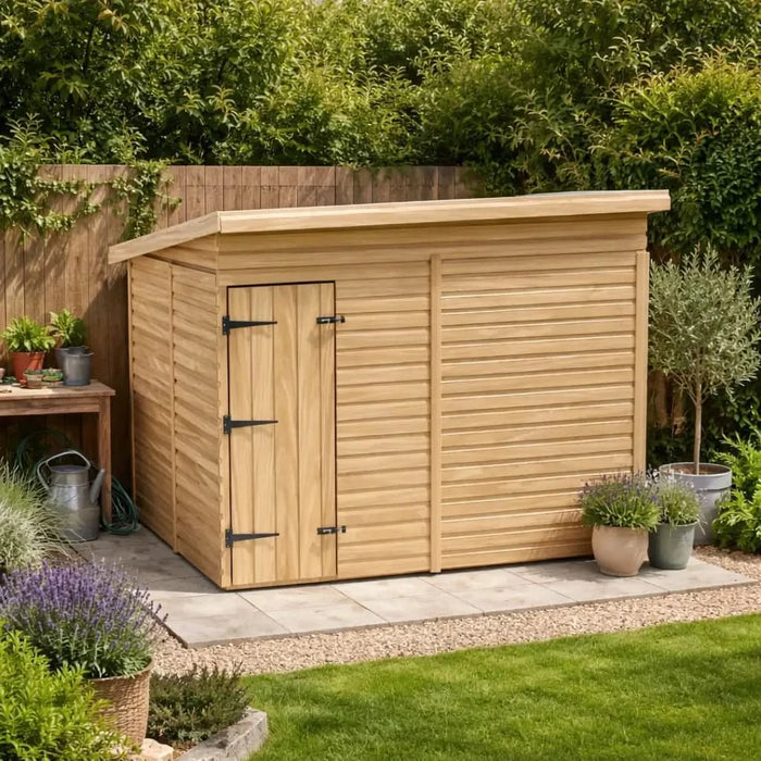 8x6.5ft Wooden Garden Shed | Windowless | Pent Roof