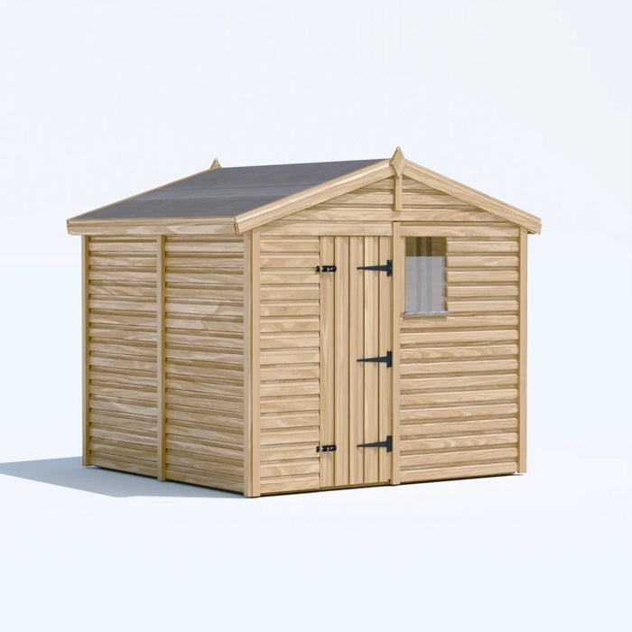 8x8ft Wooden Garden Shed | Windowed | Apex Roof