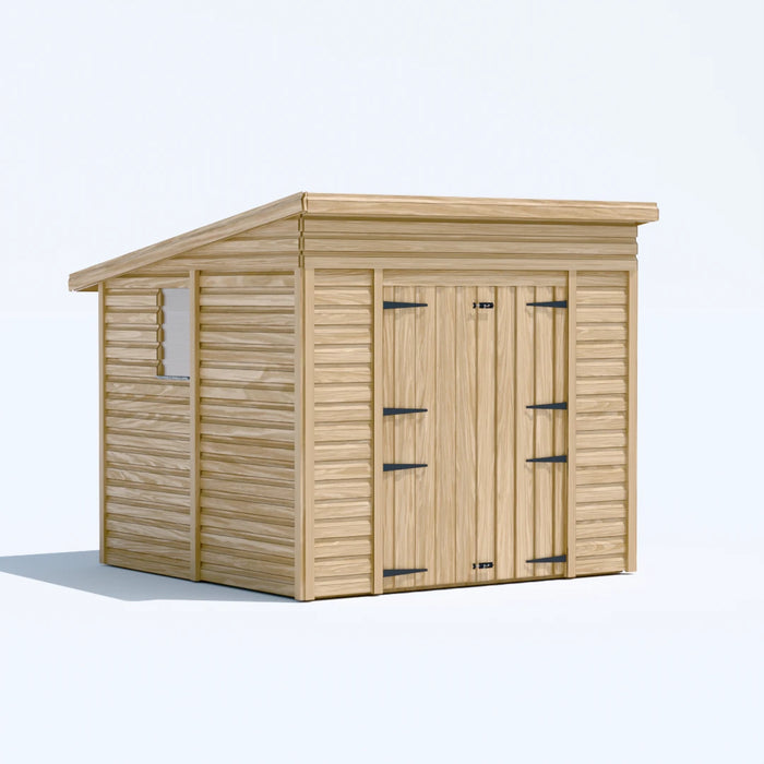 8x8ft Wooden Garden Shed | Windowed | Pent Roof