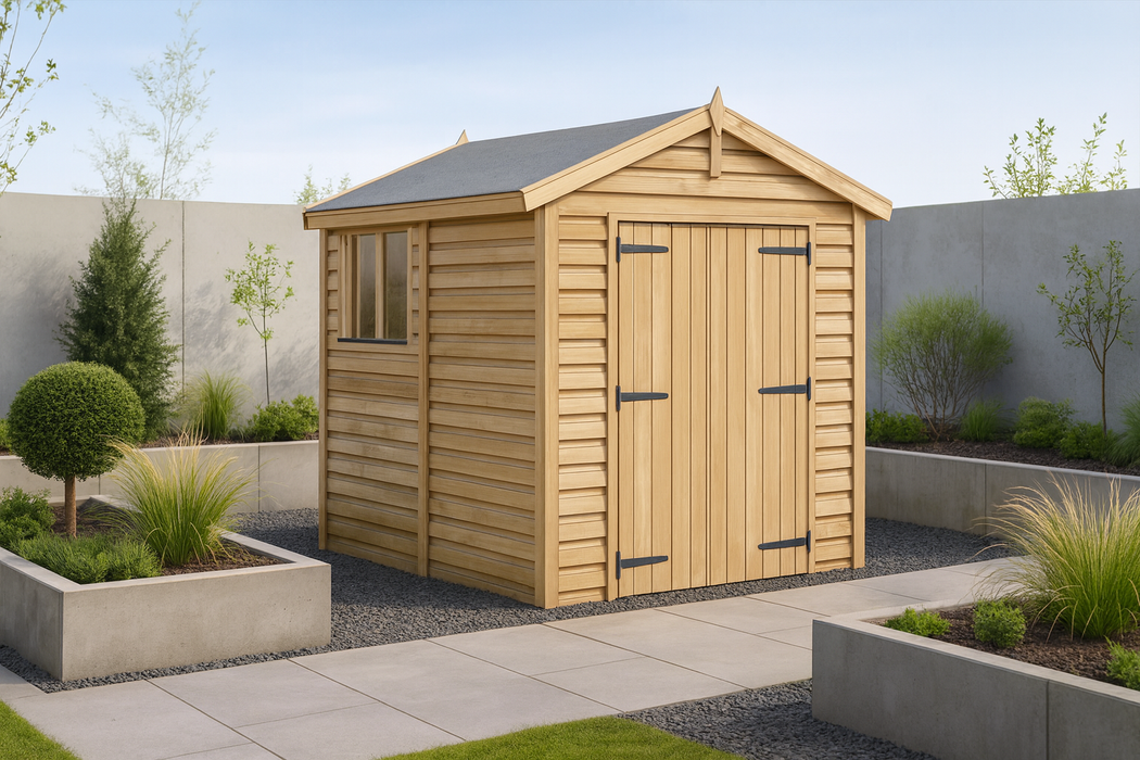 6x8ft Wooden Garden Shed | Windowed | Apex Roof
