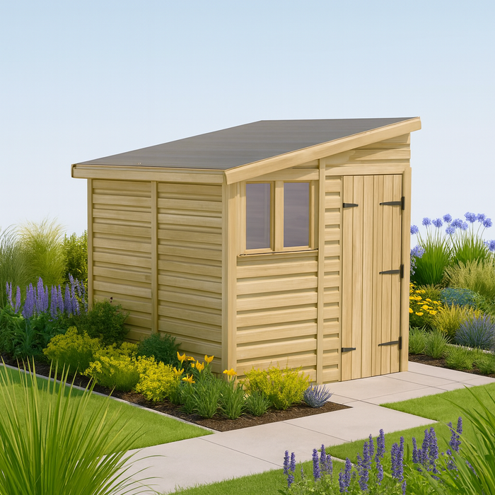 6x6.5ft Wooden Garden Shed | Windowed | Pent Roof
