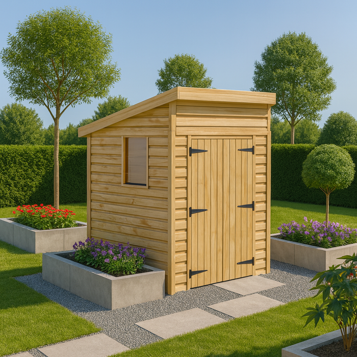 6x4ft Wooden Garden Shed | Windowed | Pent Roof