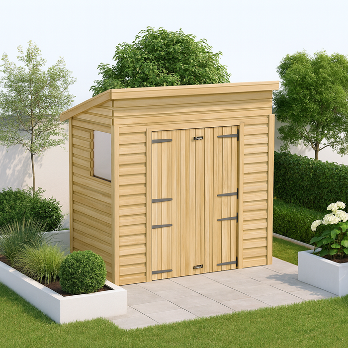 6.5x3ft Wooden Garden Shed | Windowed | Pent roof