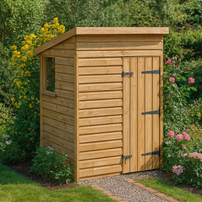 5x4ft Wooden Garden Shed | Windowed | Pent Roof