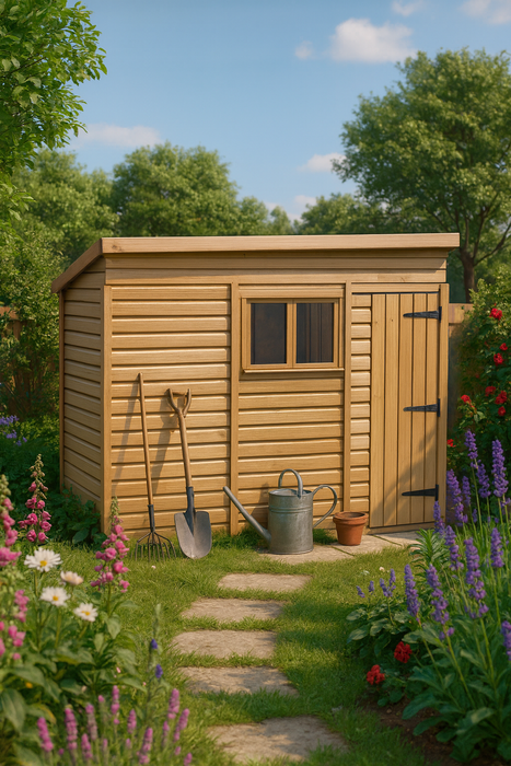 10x3ft Wooden Garden Shed | Windowed | Pent Roof