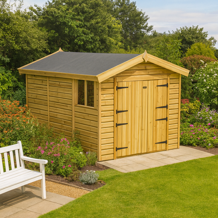 8x12ft Wooden Garden Shed | Windowed | Apex Roof