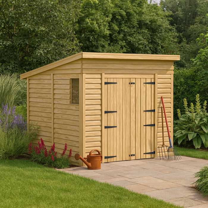 8x8ft Wooden Garden Shed | Windowed | Pent Roof