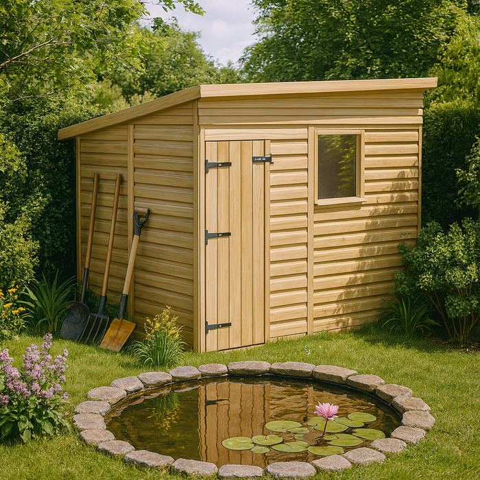 8x6.5ft Wooden Garden Shed | Windowed | Pent Roof