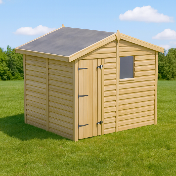 8x6.5ft Wooden Garden Shed | Windowed | Apex Roof