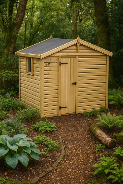 8x4ft Wooden Garden Shed | Windowed | Apex Roof