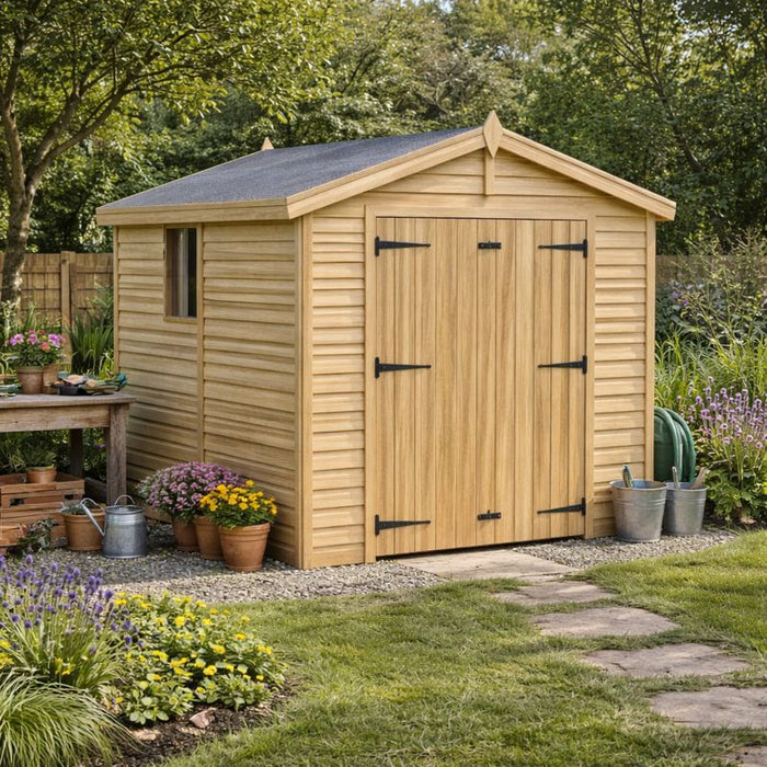8x8ft Wooden Garden Shed | Windowed | Apex Roof