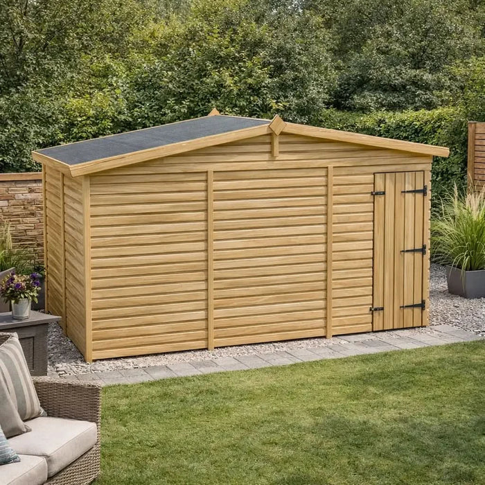 12x8ft Wooden Garden Shed | Windowless | Apex Roof