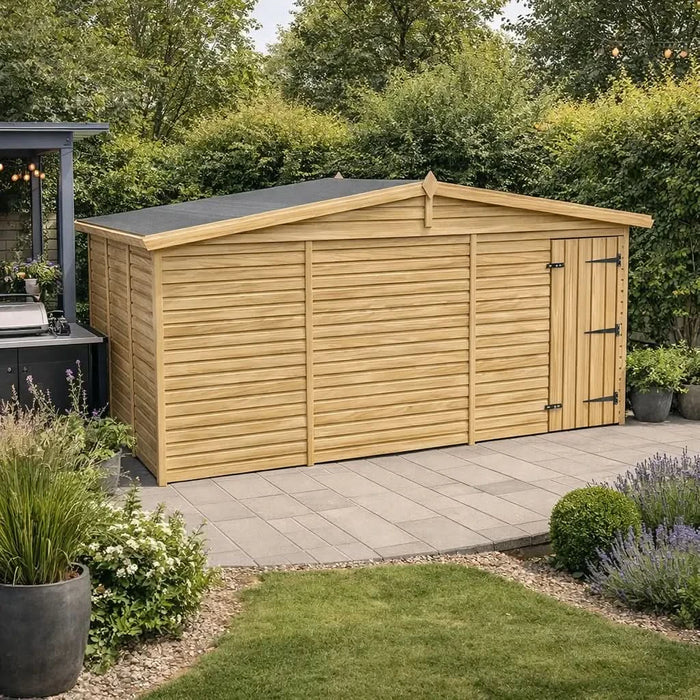 13x12ft Wooden Garden Shed | Windowless | Apex Roof