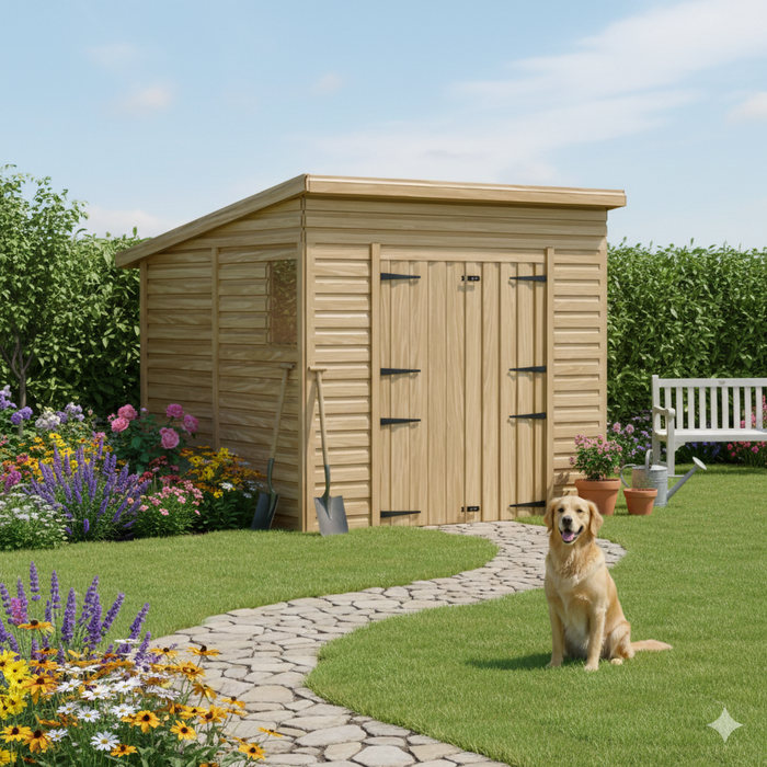 8x8ft Wooden Garden Shed | Windowed | Pent Roof