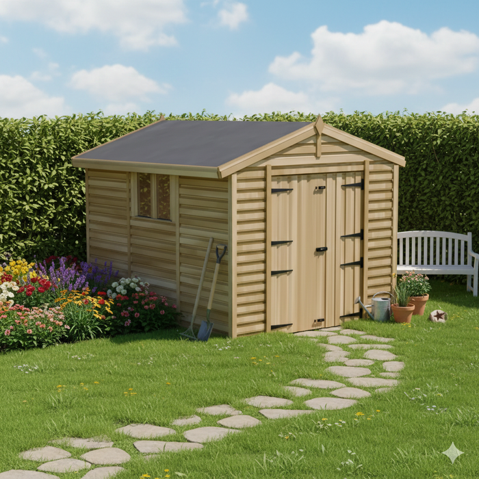 8x10ft Wooden Garden Shed | Windowed | Apex Roof